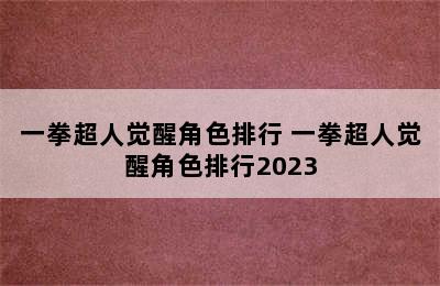 一拳超人觉醒角色排行 一拳超人觉醒角色排行2023